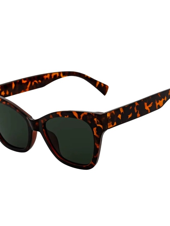 NWT Oversize Mid Century Modern Cat Eye Sunglasses Tortoise Green main image 6